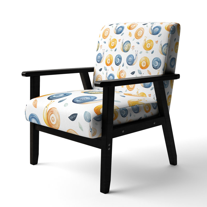 Chaise rembourrée Kids, Accoudoirs carrés noirs