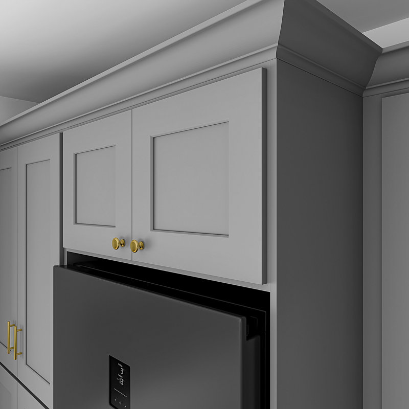 Armoire de cuisine en bois massif prête à assembler, Gris, H 15 po x l 30 po x P 24 po