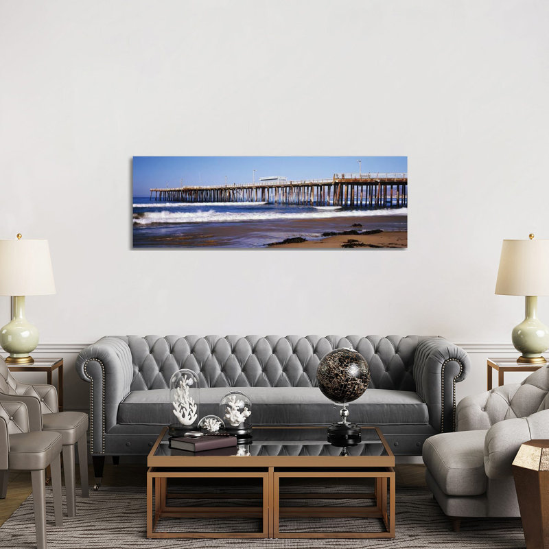 Pismo Pier, Pismo Beach, San Luis Obispo County, California, USA by Panoramic Images - Wrapped Canvas Panoramic Print