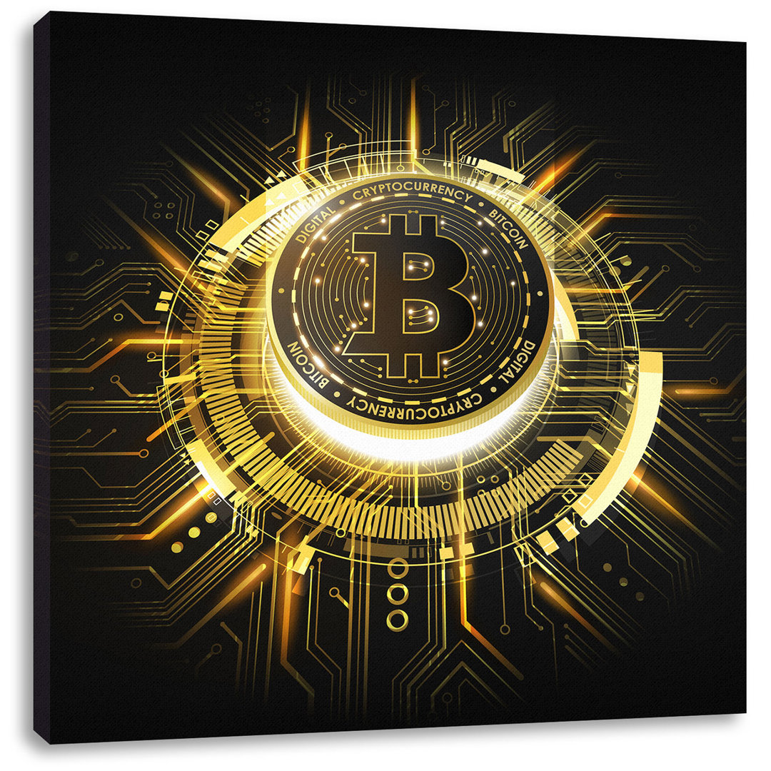 Leinwandbild Strahlende Bitcoins BTC