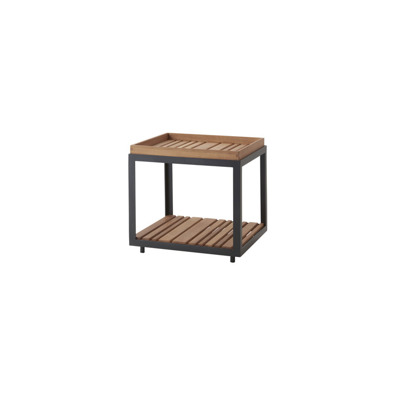 Level Outdoor Square Coffee Table, Lava Gray, 18.9" W x 18.9" L x 16.6" H
