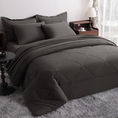 5 Pieces Brushed Microfiber Bed In A Bag Bedding Set, Soft Bedding Set