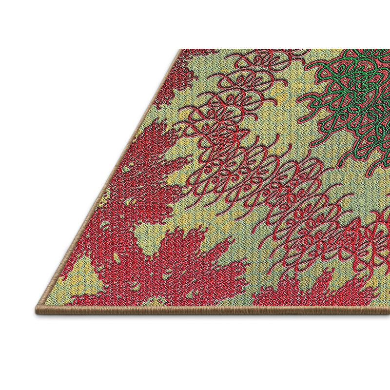 Rouge Tapis décoratif, Rectangle 5 pi x 7 pi