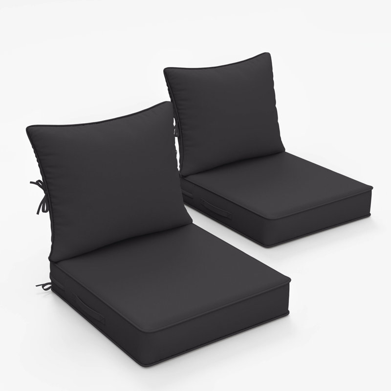 Coussin de siège / dossier d'extérieur, Gris foncé, L 19 po x P 19 po
