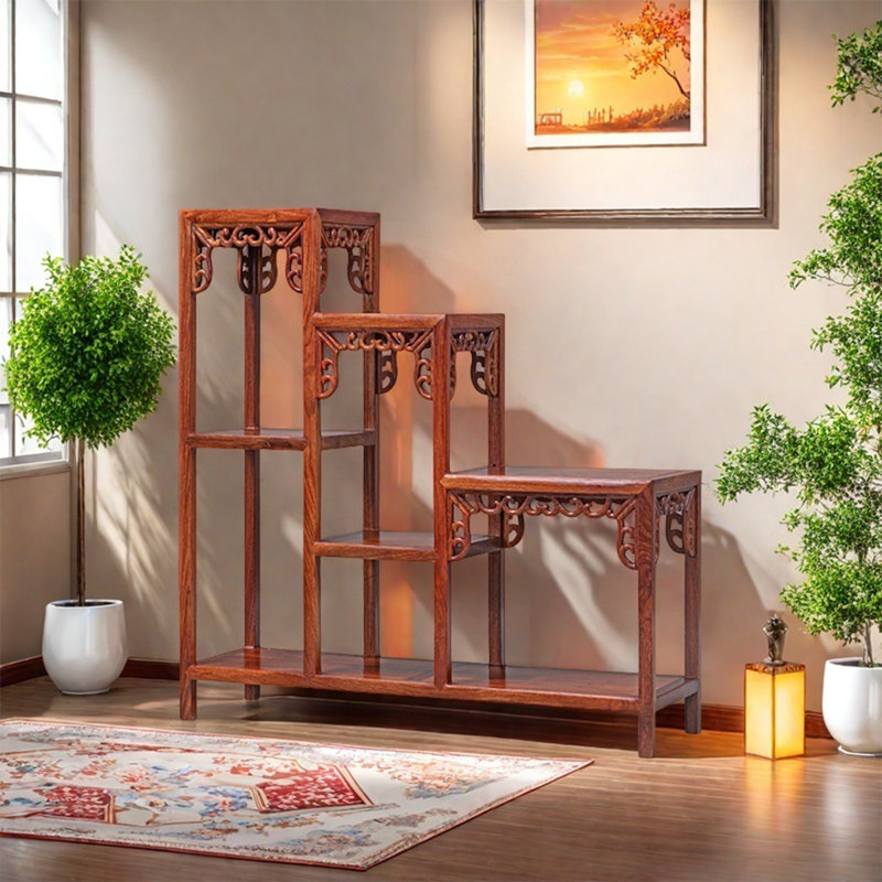 Multi-layer flower rack solid wood antique pot rac