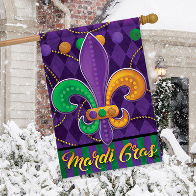 Drapeau de maison Mardi Gras Fleur-de-lis