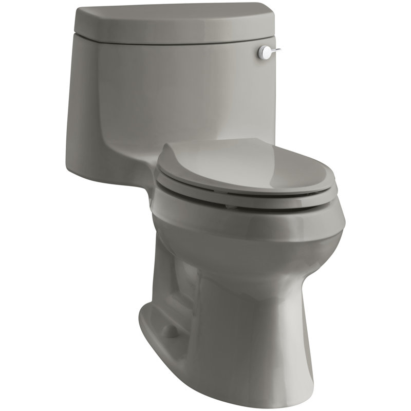 Cimarron 1.28 GPF Water Efficient Elongated One-Piece toilet (Seat Included), Cashmere, Right-Hand