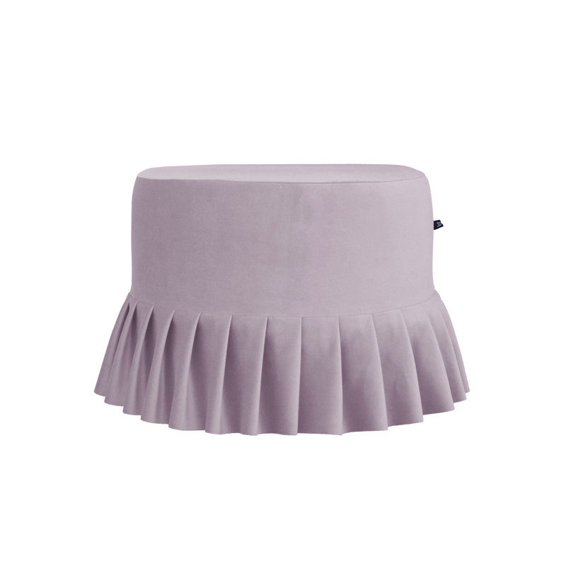 50cm Wide Round Solid Colour Ottoman, Heather