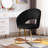 Modern Velvet Makeup Accent Chair Upholstered Barrel Chair With Gold leg-68074761