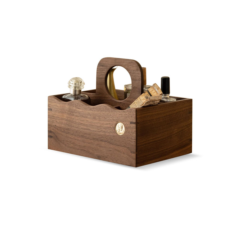 Organisateur de maquillage pour meuble-lavabo en bois de noyer noir nord-américain à densité moyenne en panneau de fibres à densité moyenne