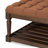 Maven Lane Mesa Square Upholstered Coffee Table In Aged Brown With Clay Brown Fabric-117316563