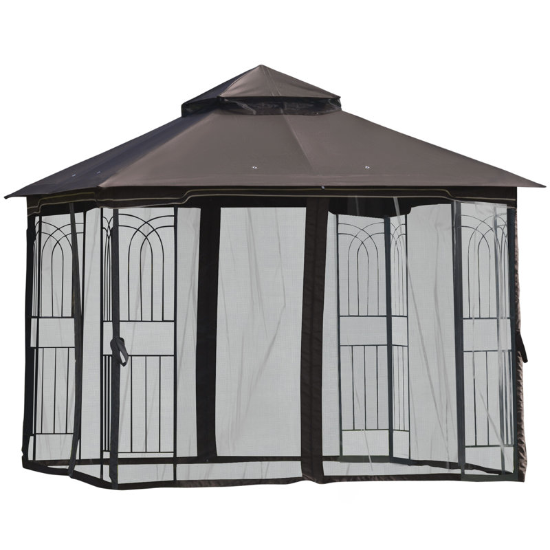10 pi. L 9 pi. D Pavillon de jardin en acier