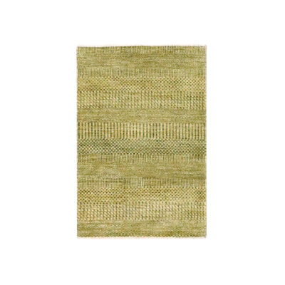Tapis brun 2 pi x 3 pi, motif d'herbe moderne, laine nouée à la main avec touche de soie, ton sur ton, luxuriant et moelleux, tapis, échantillon, tapis oriental
