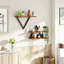 Set of 2 Storage Display Shelf, Wall Mounted Shelves Brown for Living Room