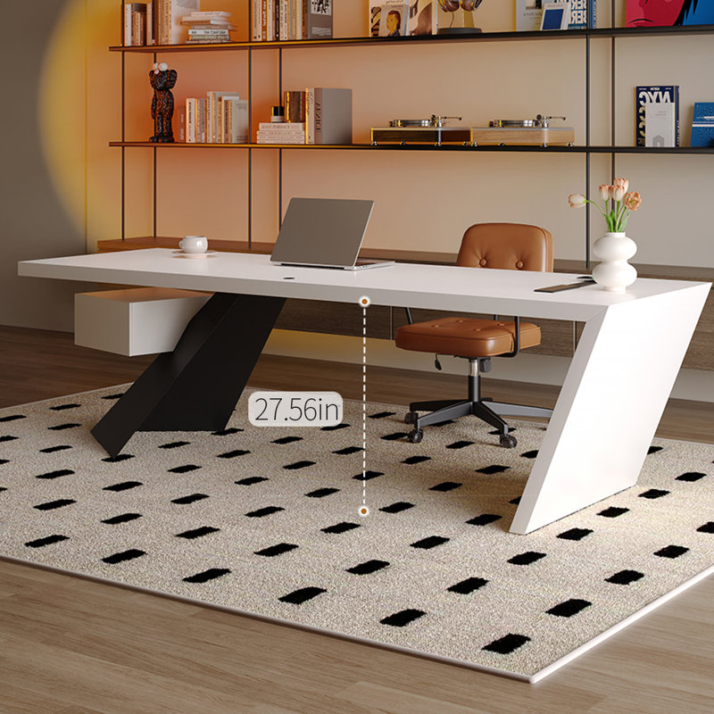 Bureau de qualité supérieure en bois de frêne massif, H 28,74 po x l 55,12 po x P 27,56 po