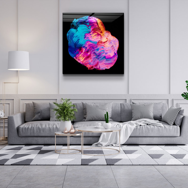 Elegant Decorative Tempered Glass Painting, 40 x 40 Inches | 100% Tempered Glass, Thickness: 0.16 Inches | UV Printing for Vibrant Colors & Durability | Perfect for Home Decor & Art Enthusiasts
