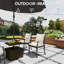 Base de parasol de patio en PEHD Rich Brown avec table intégrée, capacité de 176 lb, sur roulettes