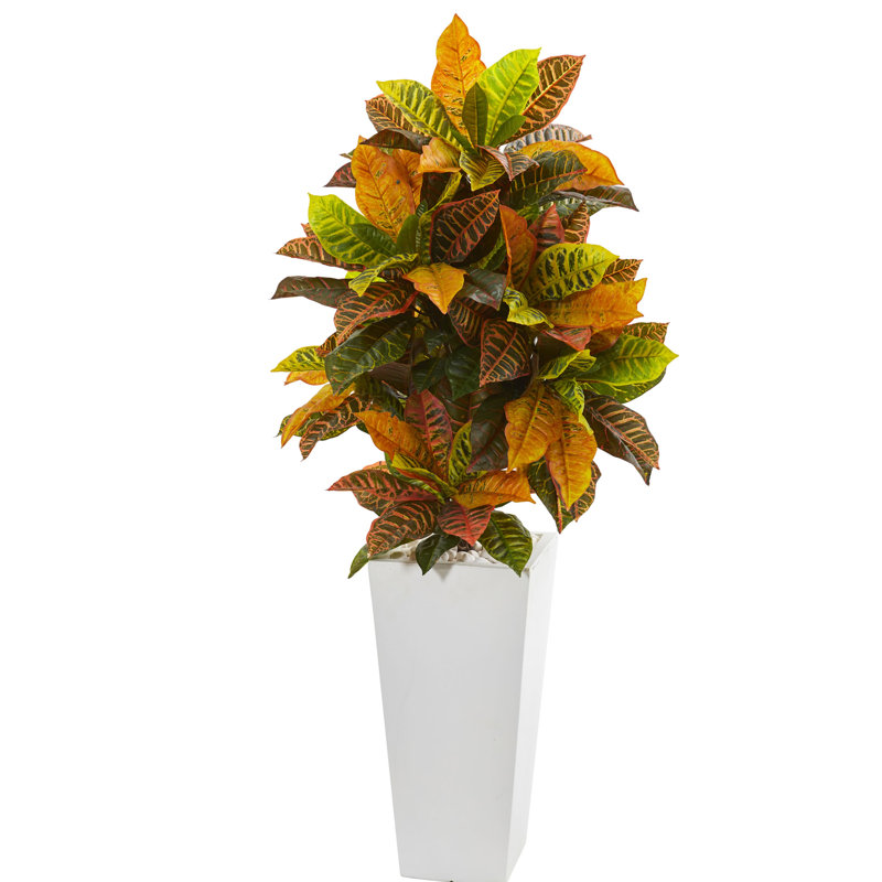 Plante croton artificielle en pot de fleurs