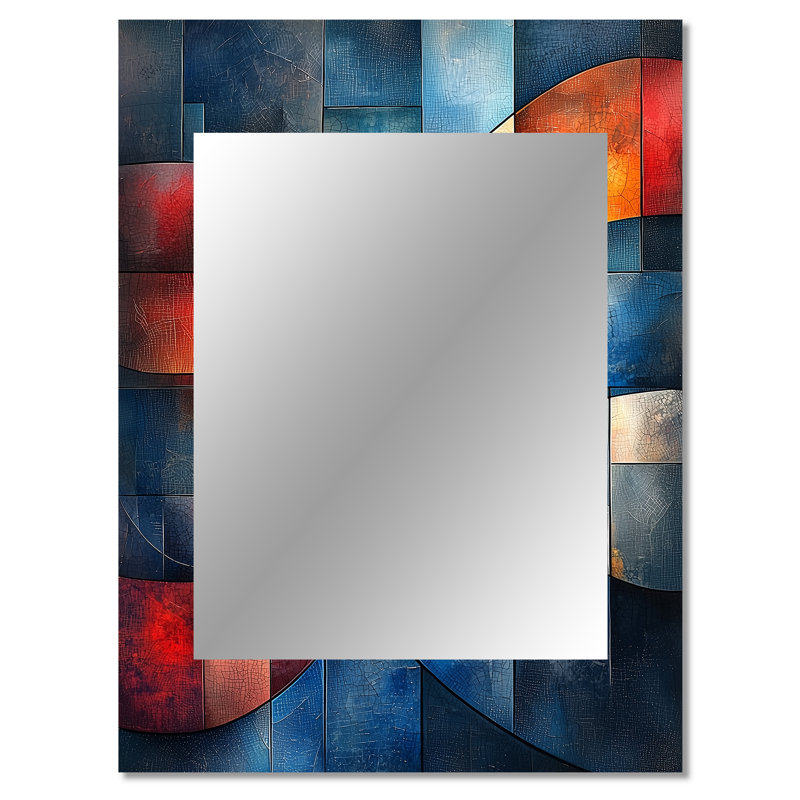Unity In Strength Usa Flag Fragments V - Usa Patriotist Wall Mirror, Modern Decorative Mirror, Printed Metal Art, 40" x 30"