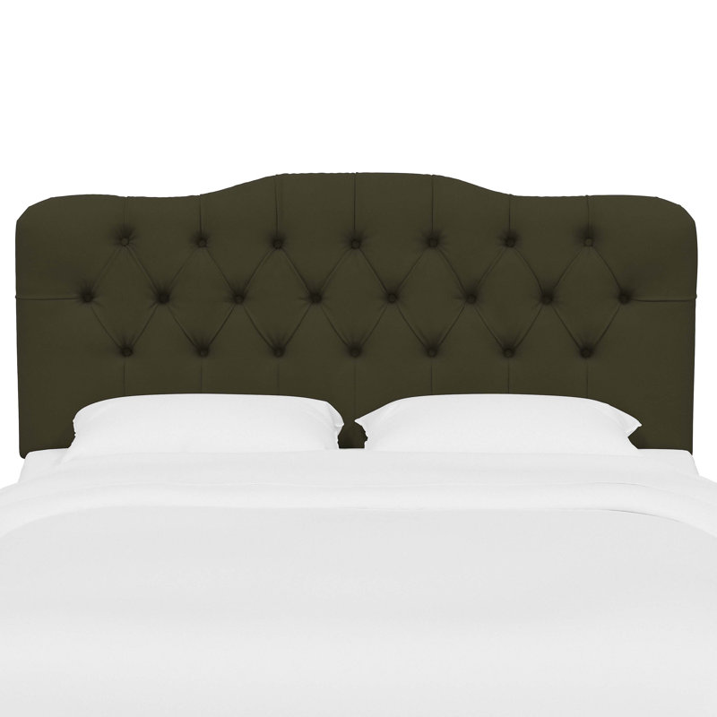 Upholstered Panel Headboard, Queen, Classic Loden Velvet