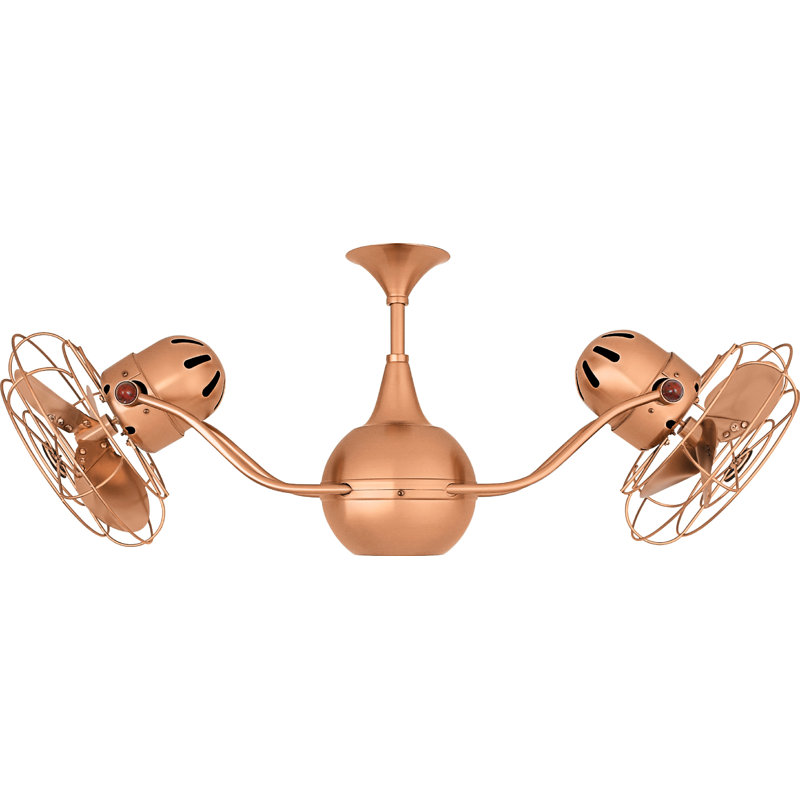 Vent-Bettina 42" Vent Bettina 6 - Blade Caged Ceiling Fan with Wall Control, Brushed Copper