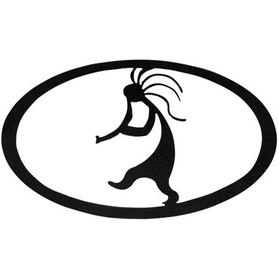Dugout Creek Designs Southwestern Steel Kokopelli Oval Wall Art