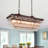 6 Light Dimmable Retro Rectangle Crystal Chandelier For Dining Room