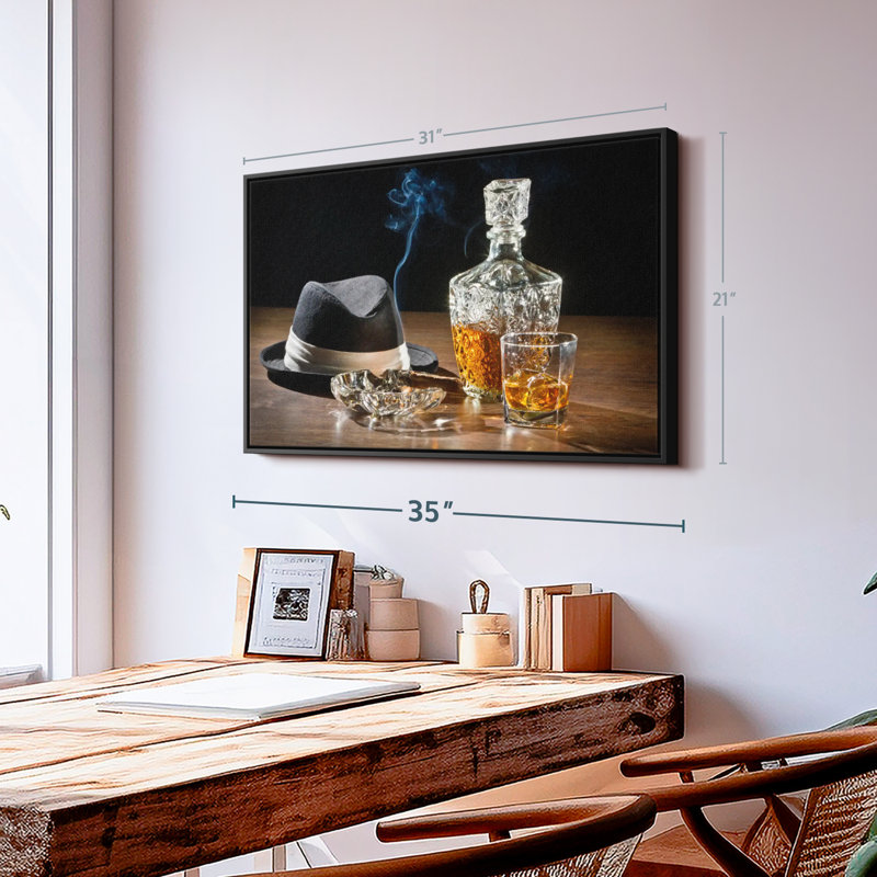 Impression rétro sur toile de whisky rétro, H 21 po x l 31 po