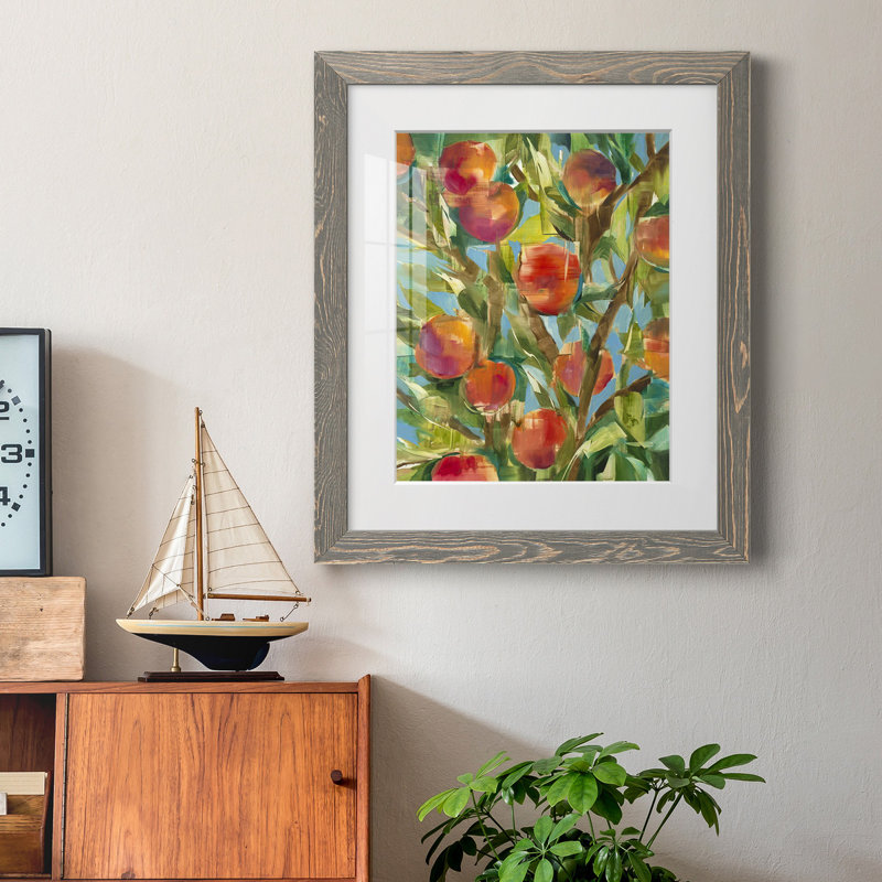 Just Peachy, reproduction encadrée de qualité supérieure - prête à être accrochée, Cadre en papier gris