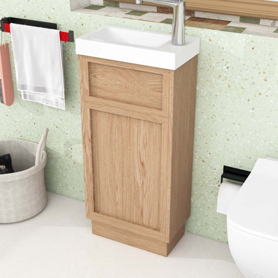 Meuble-lavabo avec lavabo réversible et tablette réglable