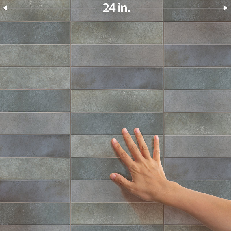Heritage 2" x 10" Porcelain Stone Look Wall & Floor Tile, Indigo