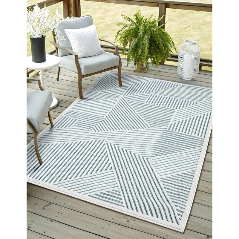 Bryanah Geometric Indoor / Outdoor Area Rug, Rectangle 100 x 160cm