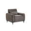 Chaise 38,5 po en chenille grise avec pieds en métal et coussin décoratif