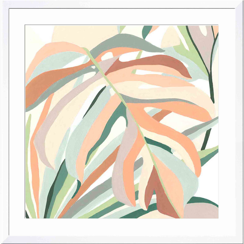 «Soft Tropicals II» par June Erica Vess - peinture encadrée, Blanc, H 30 po x l 30 po