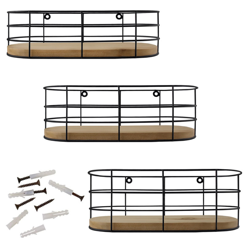 Ensemble de 3 paniers en fil métallique pour rangement mural - Paniers en fil métallique empilables pour l'organisation