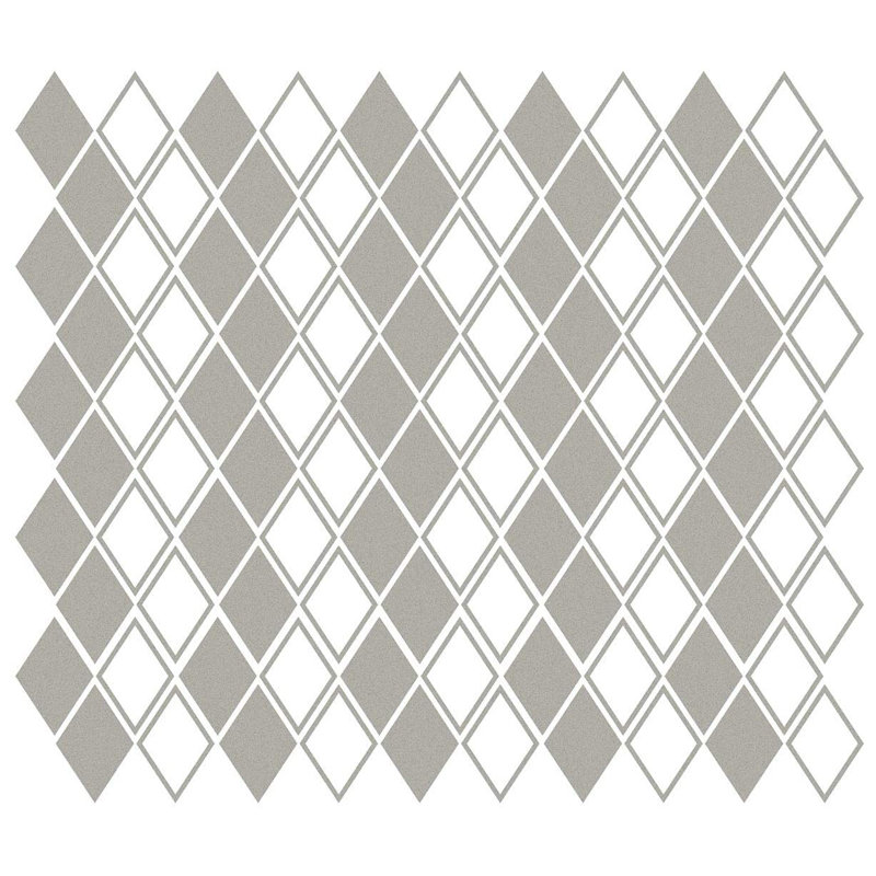 Adhésif décoratif losanges, H 6 po x l 3,75 po x P 0,5 po, Argent