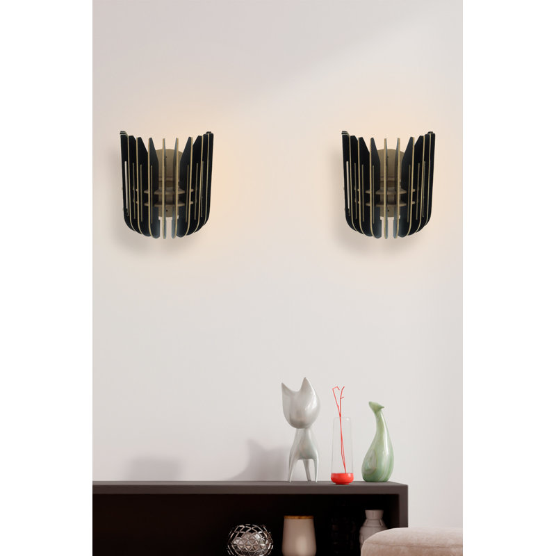 Applique murale élégante en tulipe noire, corps en panneau de fibres à densité moyenne, 7,9 po x 7,3 po x 6,3 po | Douille E27, 40 W maximum | Éclairage élégant pour le salon, la chambre à coucher et le couloir, design moderne et installation facile
