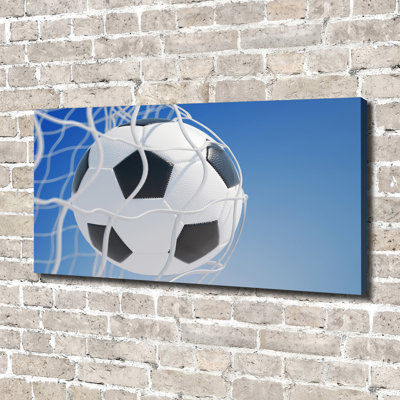 Ball In The Goal - Wrapped Canvas Print