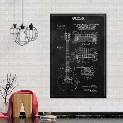 «Guitare BW», reproduction sur toile