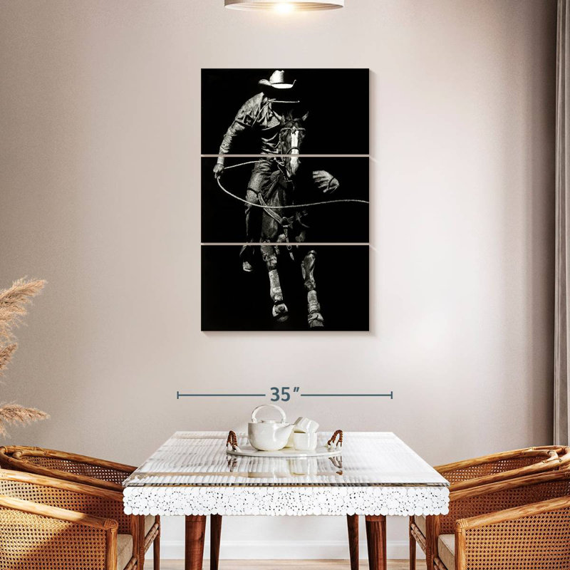 Lelar Scratchboard Rodeo VIII, 45" H x 28" W