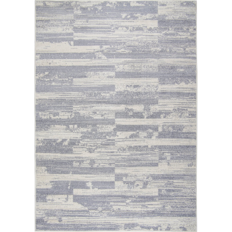 Tapis abstrait gris Rentchler, Rectangle 5 pi 2 po x 7 pi 6 po