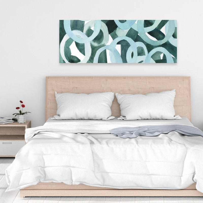 Toile à anneaux abstraits turquoise | Art mural Home Decor