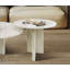Ensemble de 2 tables gigognes semi-polies rondes en marbre, parfaites pour les salons, en pierre naturelle et élégante-238115188