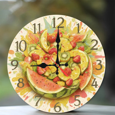 Horloge avec fruit aquarelle