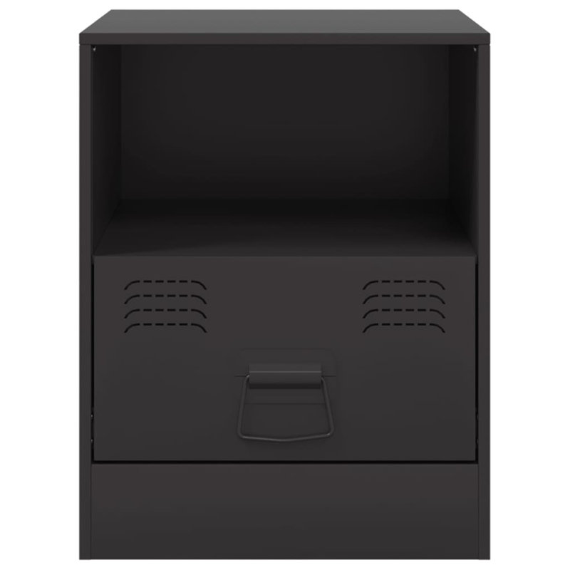 34.5cm W Steel Bedside Table, Black