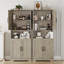 Grande armoire 70 po autoportante de 70 pouces avec 4 portes et tablettes réglables, rangement utilitaire pour la cuisine, la salle à manger, la salle de bain, le salon-1321903881