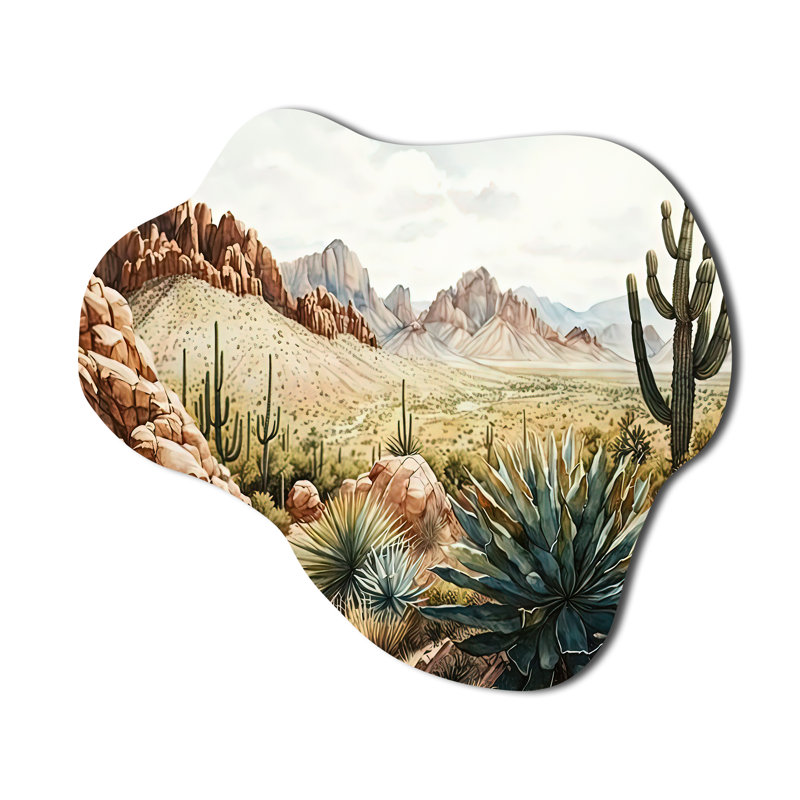 Arizona Desert IV - Cloud Western, reproduction d'art murale en métal asymétrique, H 28 po x l 25 po
