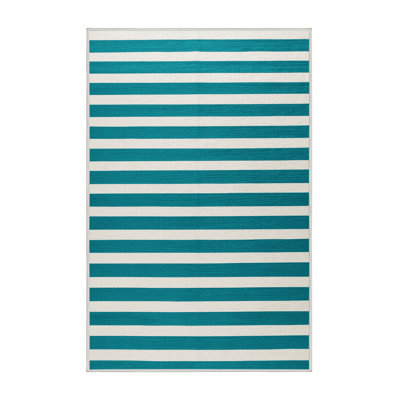 Machine Washable Horizontal Stripes White Area Rug