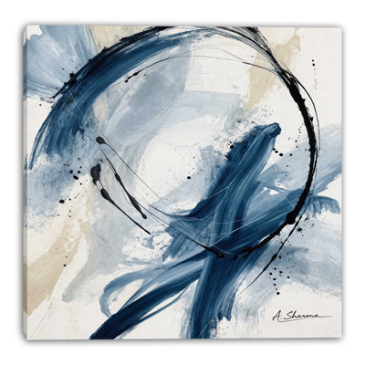 Cobalt Sweep Wrapped Canvas Wall Art