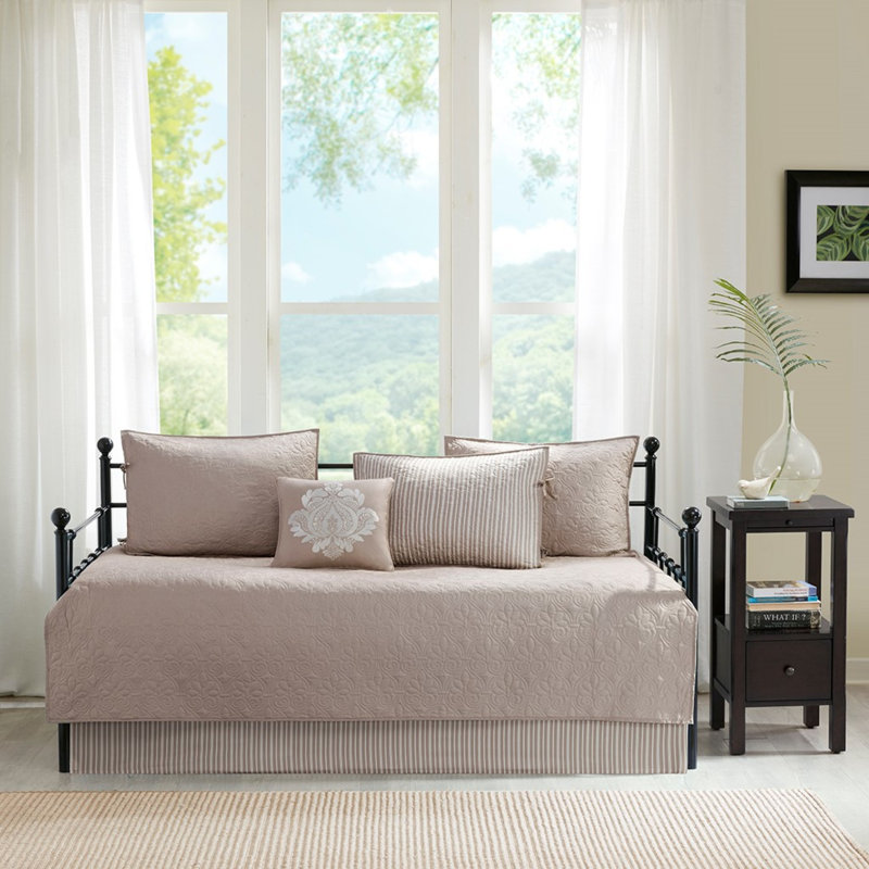 Reversible Daybed Cover Set In Khaki - 6 Piece Comfort Collection